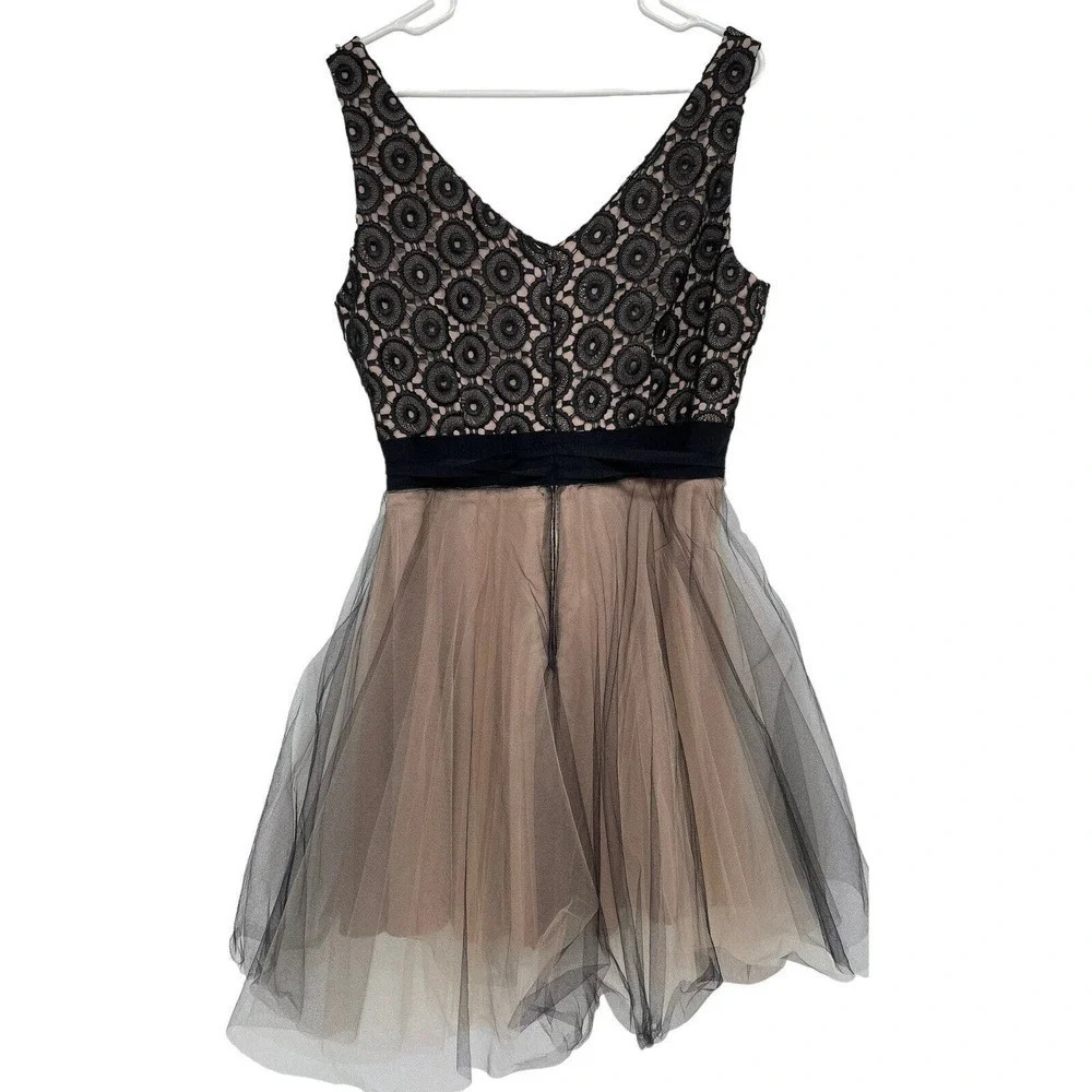 NHA KHANH $640 Black Nude Tulle Kae Princess Party Dress size 16 - Picture 4 of 16